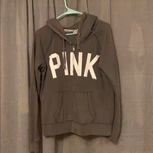 PINK brand grey zip up